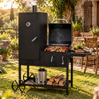 Smoker mit Räucherofen Klavor | Grillwagen | Holzkohleg