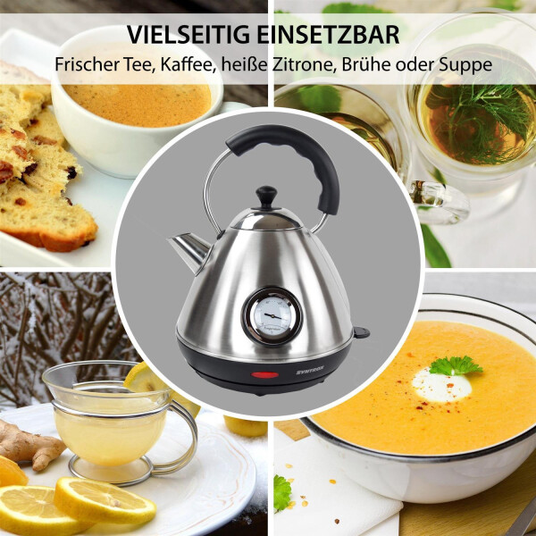1,7 l Edelstahl Wasserkocher mit Temperaturanzeige