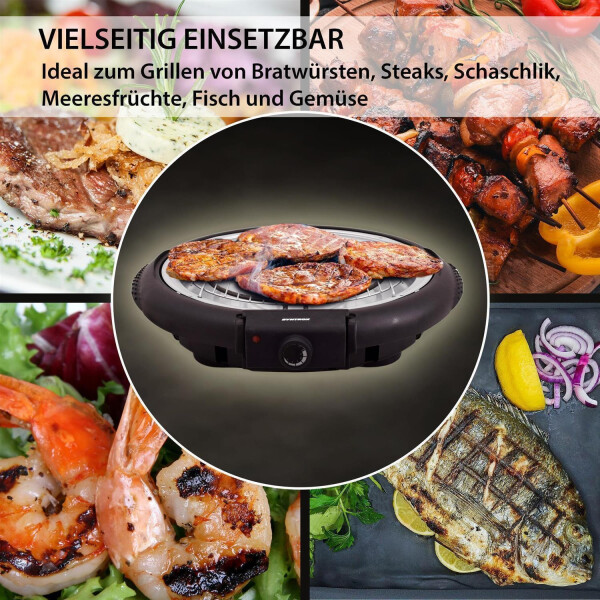 Rundgrill mit Deckel Swiloga | Stand Elektrogrill mit Standfuß