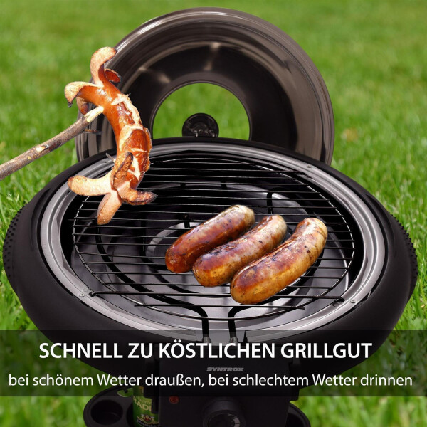 Rundgrill mit Deckel Swiloga | Stand Elektrogrill mit Standfuß