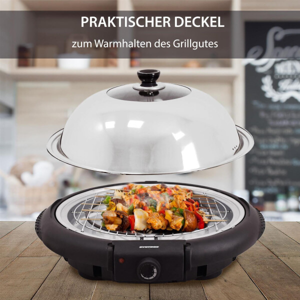 Rundgrill mit Deckel Swiloga | Stand Elektrogrill mit Standfuß