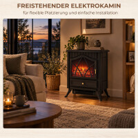 Elektrokaminofen mit Heizung | Flammeneffekt Abordo | Elektr