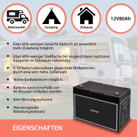 80Ah 12V Lifepo 4 Lithium Batterie | Akku mit BMS 7