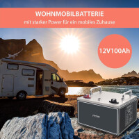 100Ah 12V Lifepo 4 Lithium Batterie | Akku Untersitz mit BMS