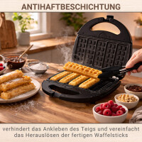 Sticks Waffeleisen mit Wechselplatten Masto Antihaftbeschich