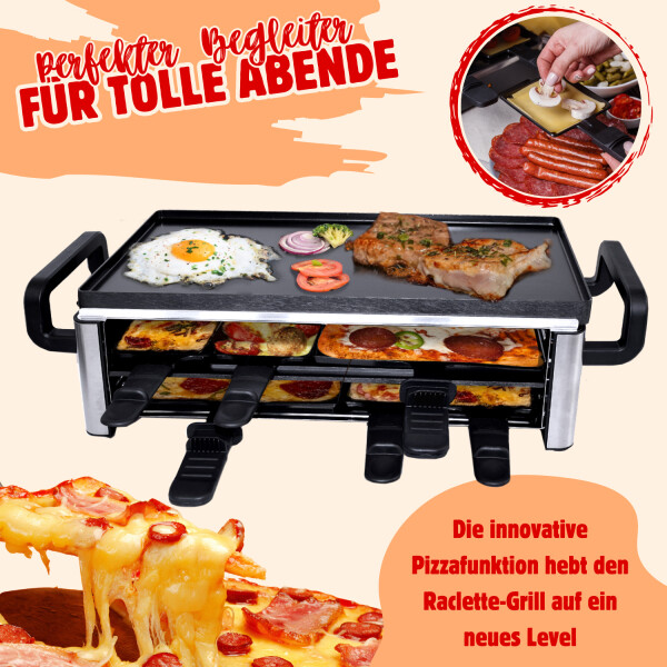 Raclette für 16 Personen | 2100W | Antihaftbeschichtet
